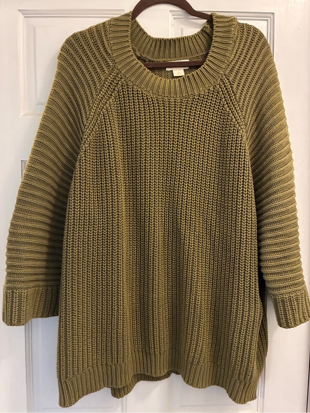 Maeve Anthropologie Chunky Olive Green Women's Knit Sweater